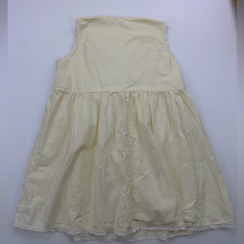 vintage inspired cotton mini dress in butter yellow Small - Picture 8 of 9